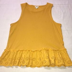 COPY - J.Crew Tank Top with ruffle eyelet trim-Size Medium-EUC Like New